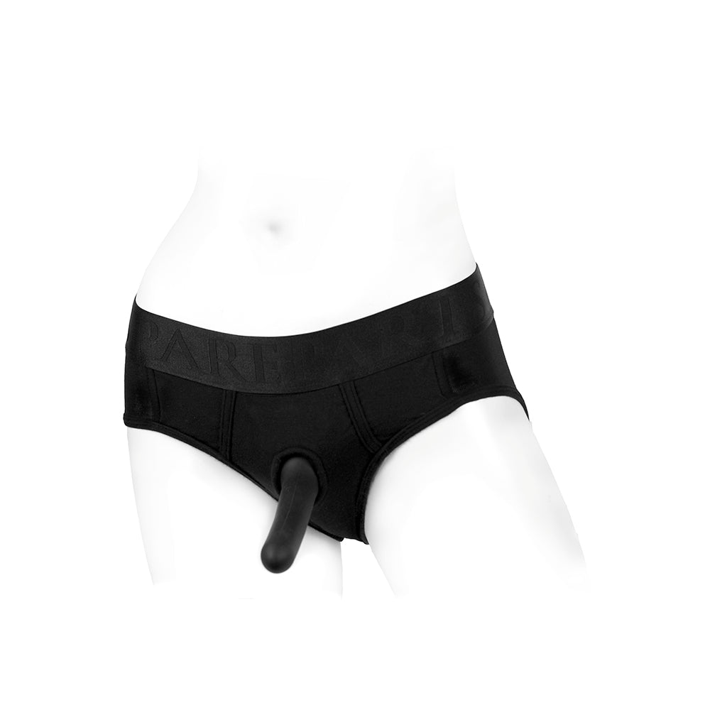 SpareParts Tomboi Rayon Briefs Harness Black Size XXS