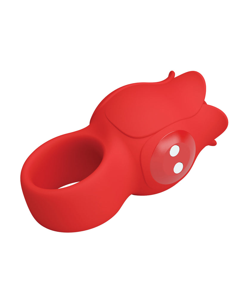 Pretty Love Jae Floral Ring Finger Vibrator - Red