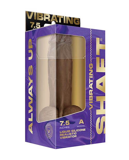 Shaft Flexskin Liquid Silicone 7.5" Vibrating Dong w/Balls - Oak