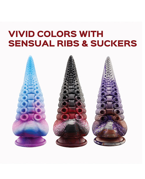 Lava Tentacle Shape Suction Cup Dildo - Multi Color