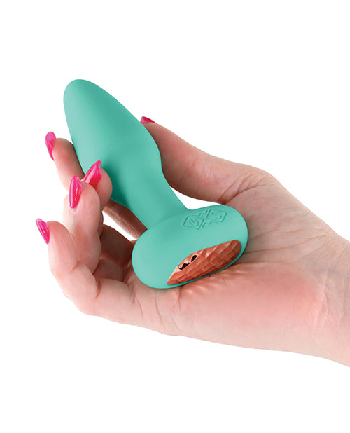 Techno Prism App Controlled Rotating & Vibrating Anal Plug - Teal