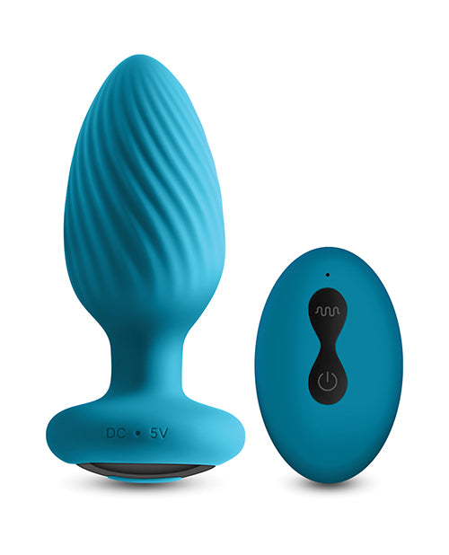 INYA Alpine 2.0 Gyrating & Vibrating Anal Plug w/Remote - Teal