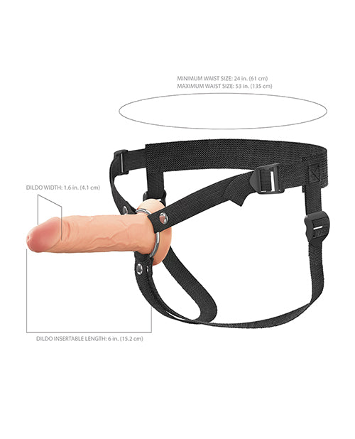 Fantasy X-tensions Elite 6" Silicone Hollow Strap-on w/Harness - Light