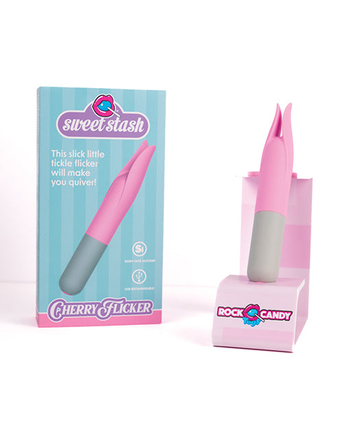 Rock Candy Cherry Flicker Clit Tickler - Pink/Grey