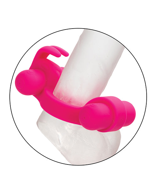 Couple's Enhancer Silicone Rechargeable Rockin' Rabbit Enhancer - Fuchsia