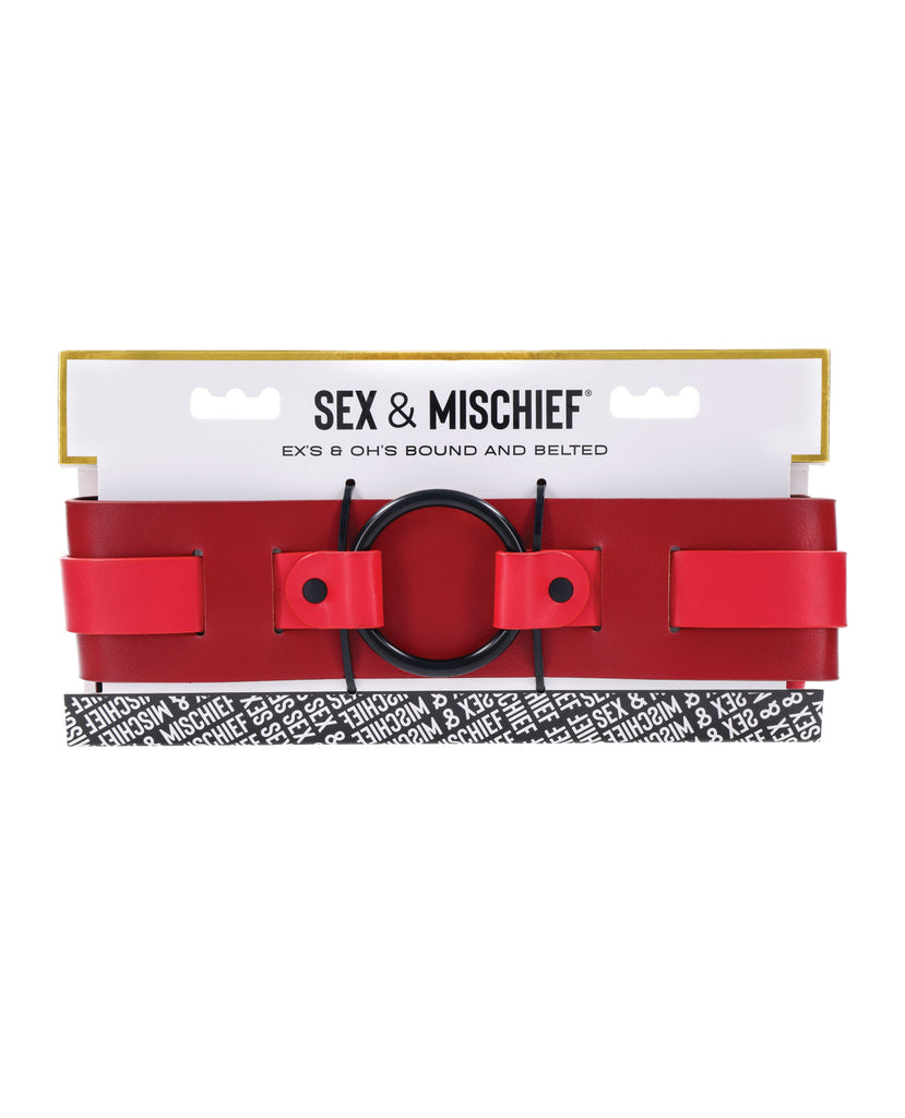 Sex & Mischief Ex's & Oh's Bound & Belted - Red/Black