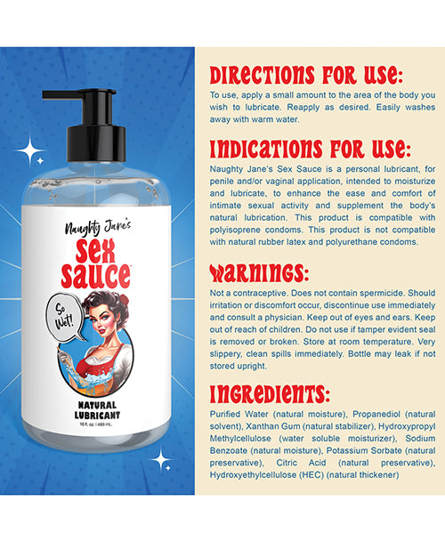 Naughty Jane's Sex Sauce Natural Lubricant - oz