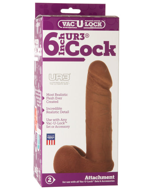 Vac-u-lock 6" Ultraskyn Cock Attch. - Brown - Casual Toys