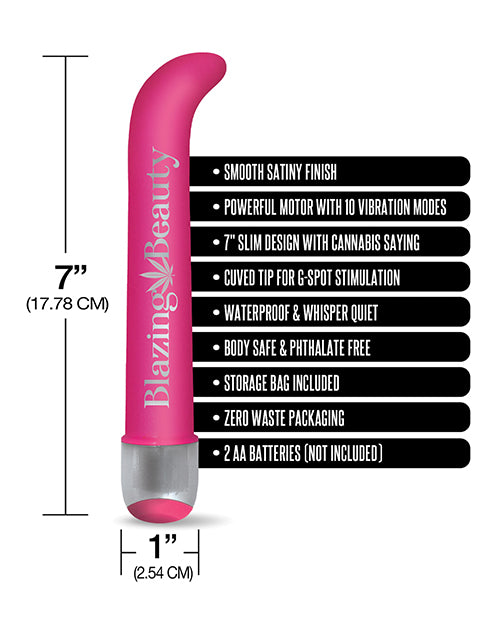 Buzzed 7" G-spot Vibe  - Blazing Beauty Pink - Casual Toys