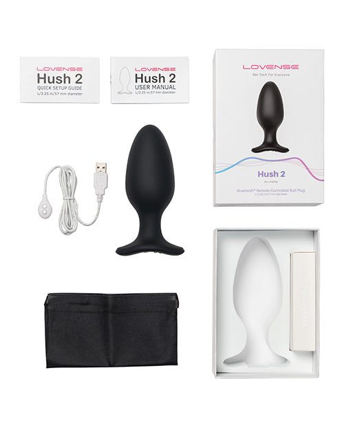 Lovense Hush 2 2.25" Butt Plug - Black - Casual Toys