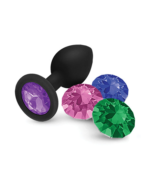 Nobu Fetish Small Silicone Plug W/jewels - Black