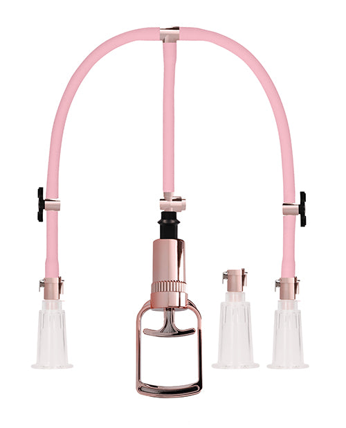 Shots Pumped Clitoral & Nipple Pump Set - Medium Rose Gold - Casual Toys